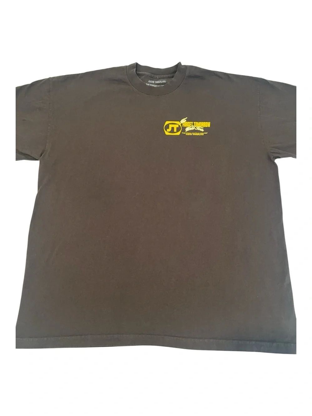 Forget Tomorrow Justine Timberlake Mens SzXL Brown Graphic Crew Tee Like New